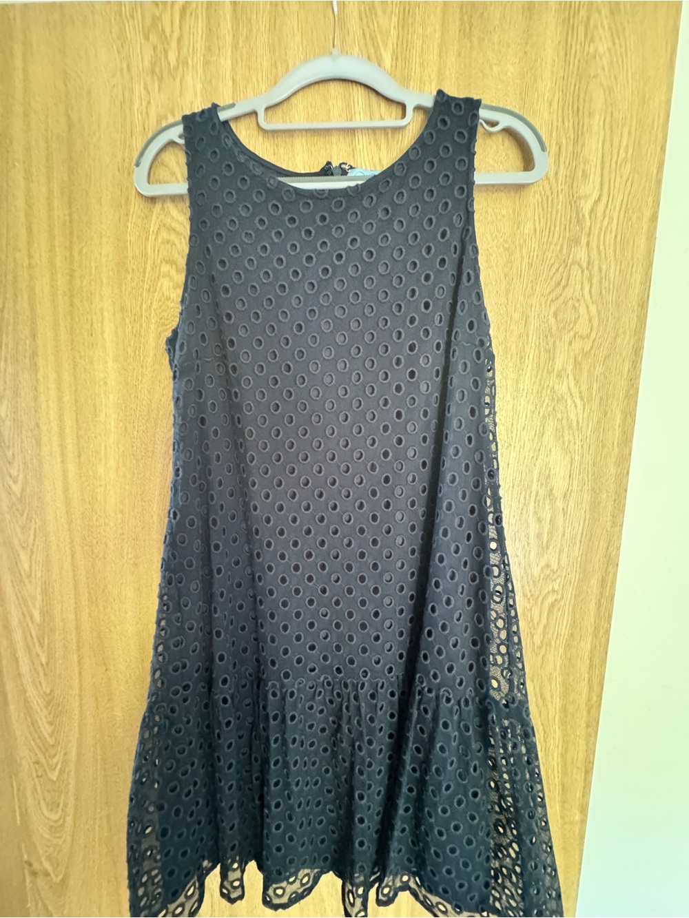 CeCe Black Eyelet Overlay Cocktail Dress